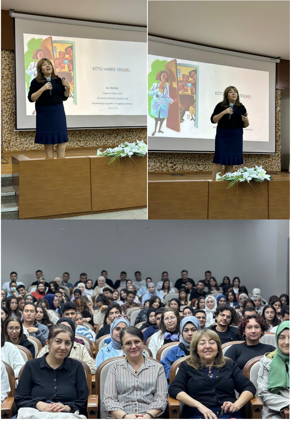 Prof. Dr. Ayşe Filiz KOÇ tarafından 8 Kasım 2024 tarihinde fakültemiz Hemşirelik Bölümü öğrencilerine "Kötü Haberi Ver(me)" konulu konferans verilmiştir.